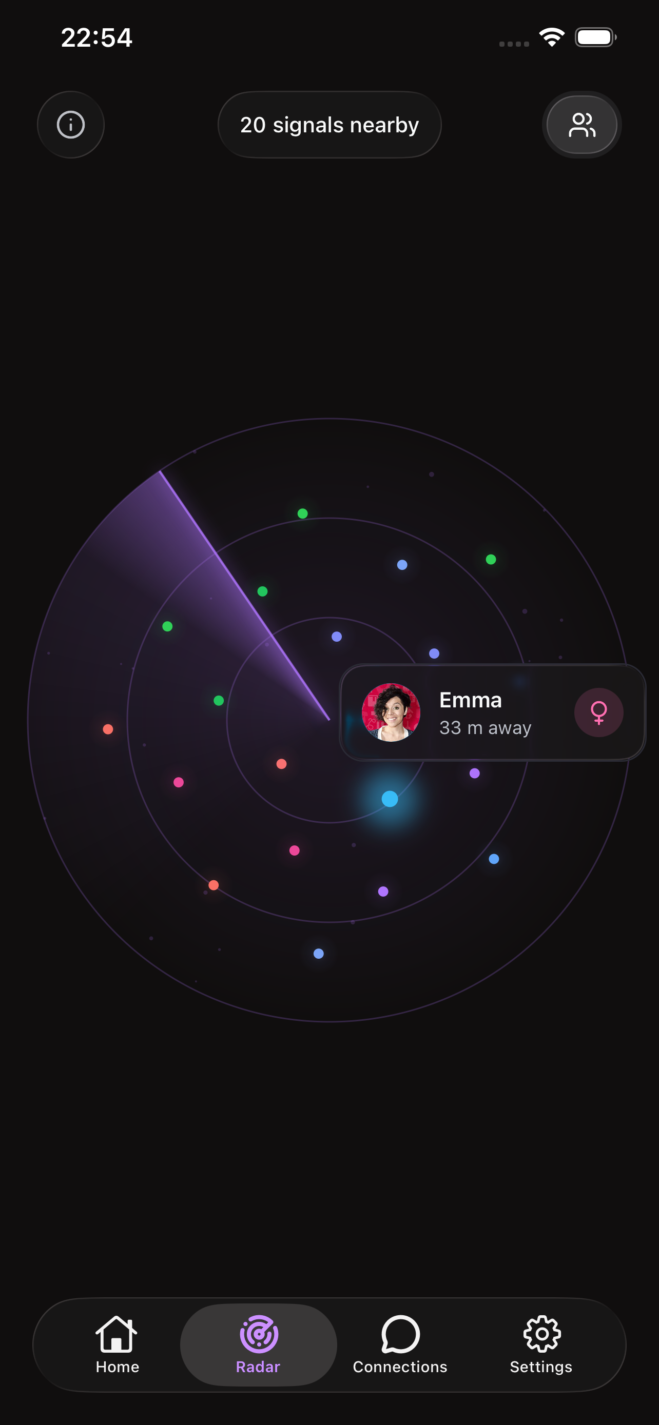 Vyra radar with nearby signals